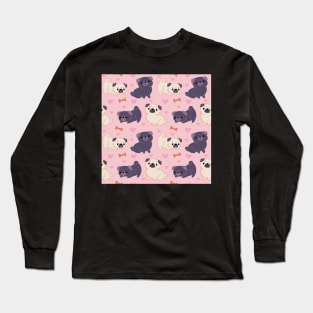 Love Pugs Pattern Long Sleeve T-Shirt